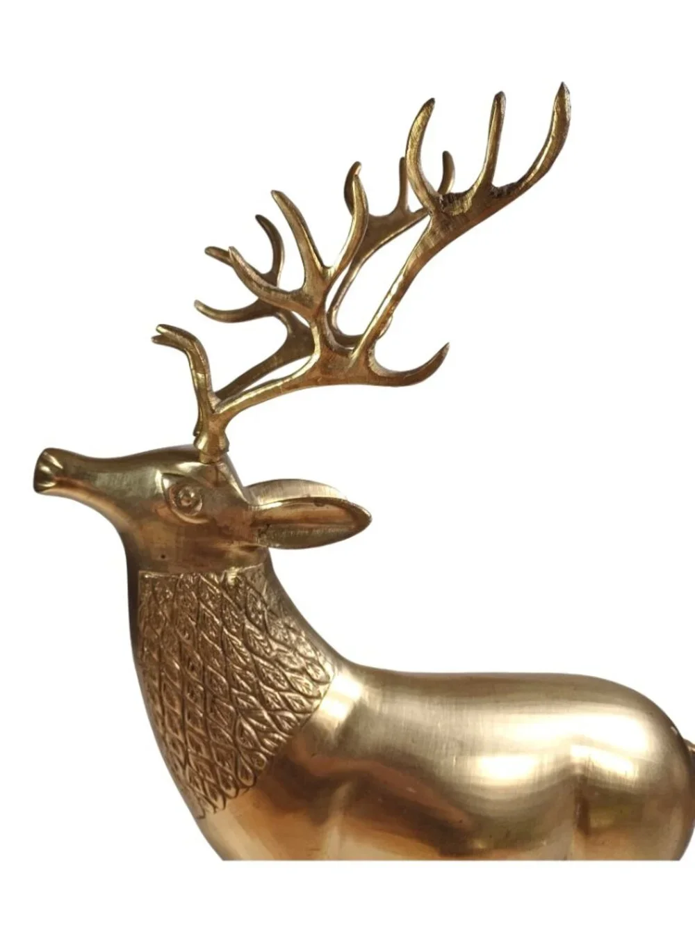 Vintage Mid Century Brass Reindeer Deer Sculpture Figurine Hollywood Regency 15.